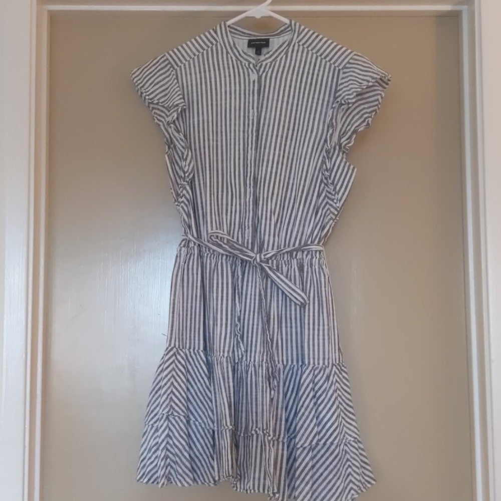 Who What Wear striped ruffle cotton sun dress